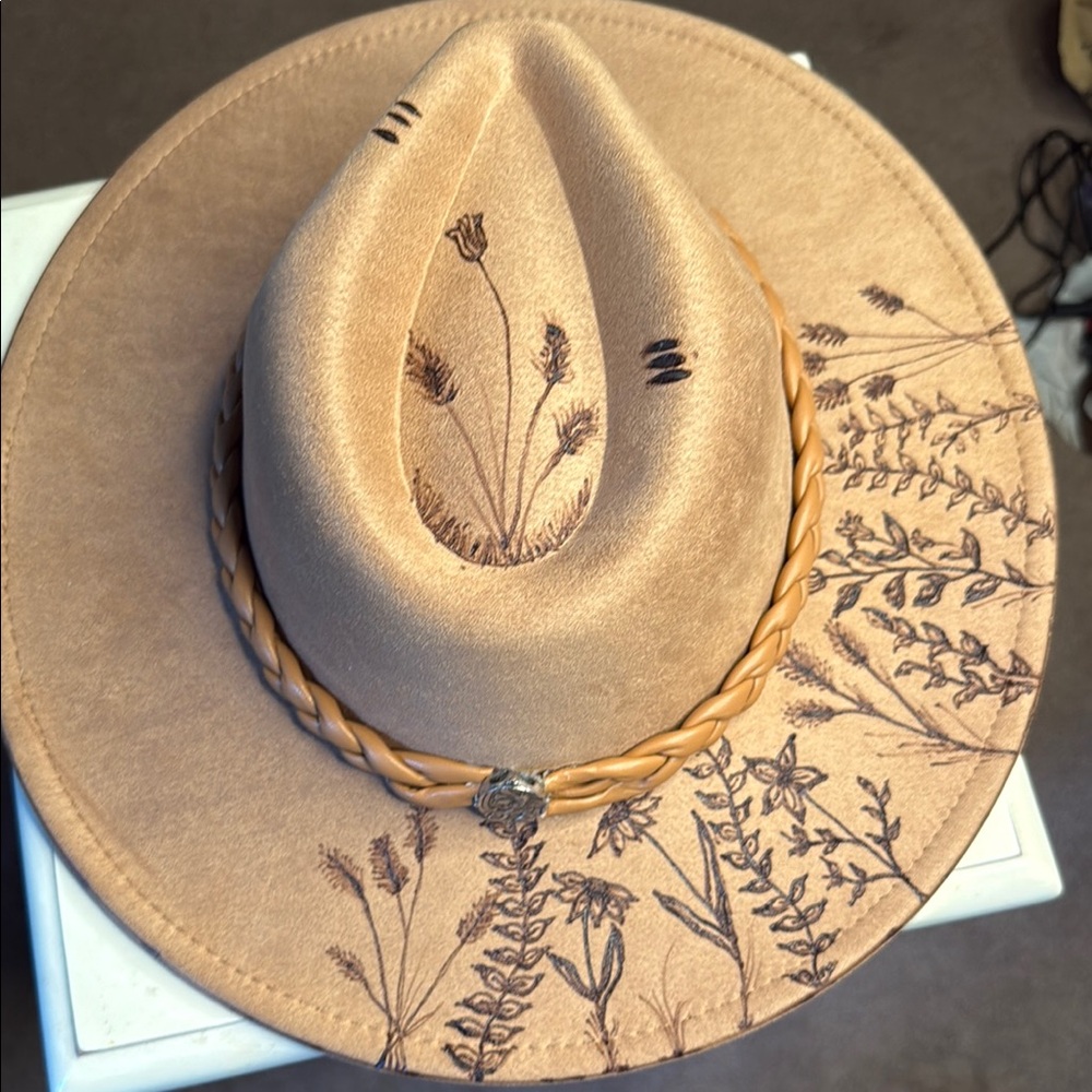 Embroidered Tan Women's Hat